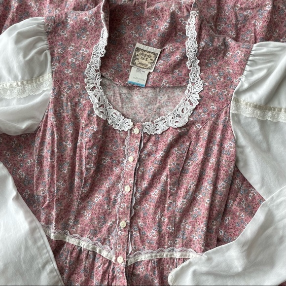 Vintage Gunne Sax Renaissance Puff Sleeve Prairie Dress - Picture 2 of 9